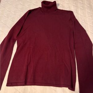 White House Black Market Maroon Knit Top